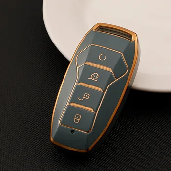 Чехол для ключей от автомобиля чехол для смарт-пульта дистанционного управления для BYD Tang DM 2018 Сумка для ключей Автоаксессуары Брелок для ключей чехлы для ключей