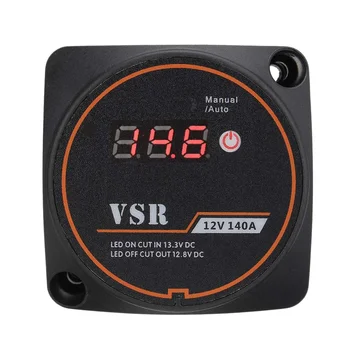 Чувствительное к напряжению реле разделения заряда Цифровой дисплей VSR 12V 140A для зарядки интеллектуального аккумулятора автомобиля RV яхты