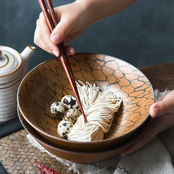 Японская индивидуальность креативная керамическая ретро бытовая посуда тарелка миска большая миска для супа с лапшой миска для лапши миска для лапши